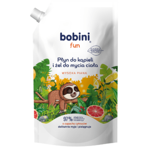 Bobini Fun Płyn do kąpieli i żel do mycia ciała – wysoka piana – o zapachu cytrusów 500 ml REFILL