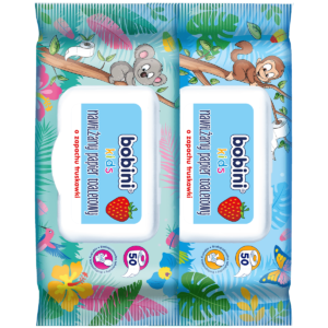 Bobini Kids Nawilżany papier toaletowy – o zapachu truskawek 50 szt
